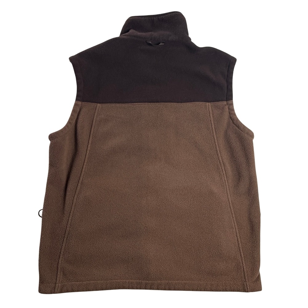 The North Face Mens M Brown Two Tone Full Zip Fleece Vest Embroidered Logo - Picture 2 of 10